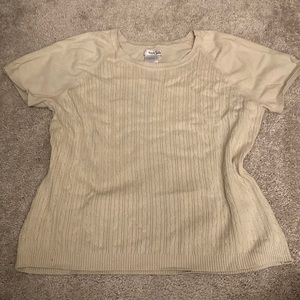 Light brown knit short sleeve shirt